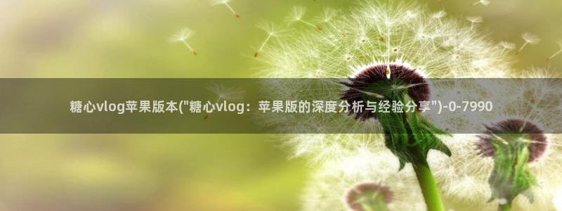 白毛糖心vlog:糖心vlog苹果版本(